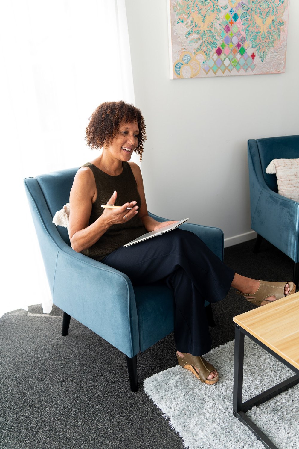 Tersia in session at the Takapuna counselling room